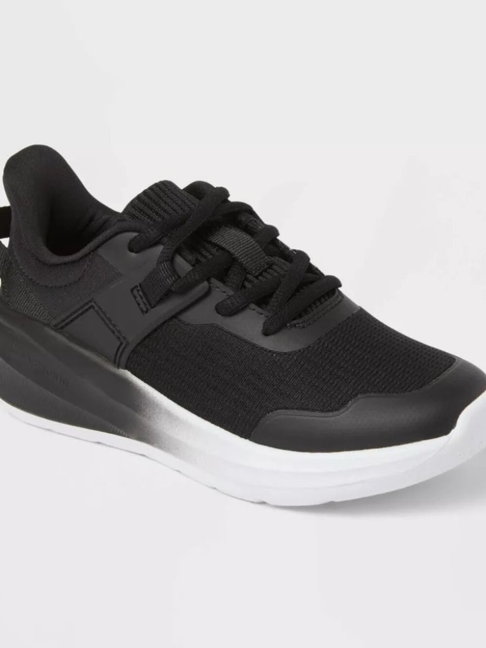 All In Motion Kids' Ira Lace-Up Machine Washable Performance Sneakers - Black
